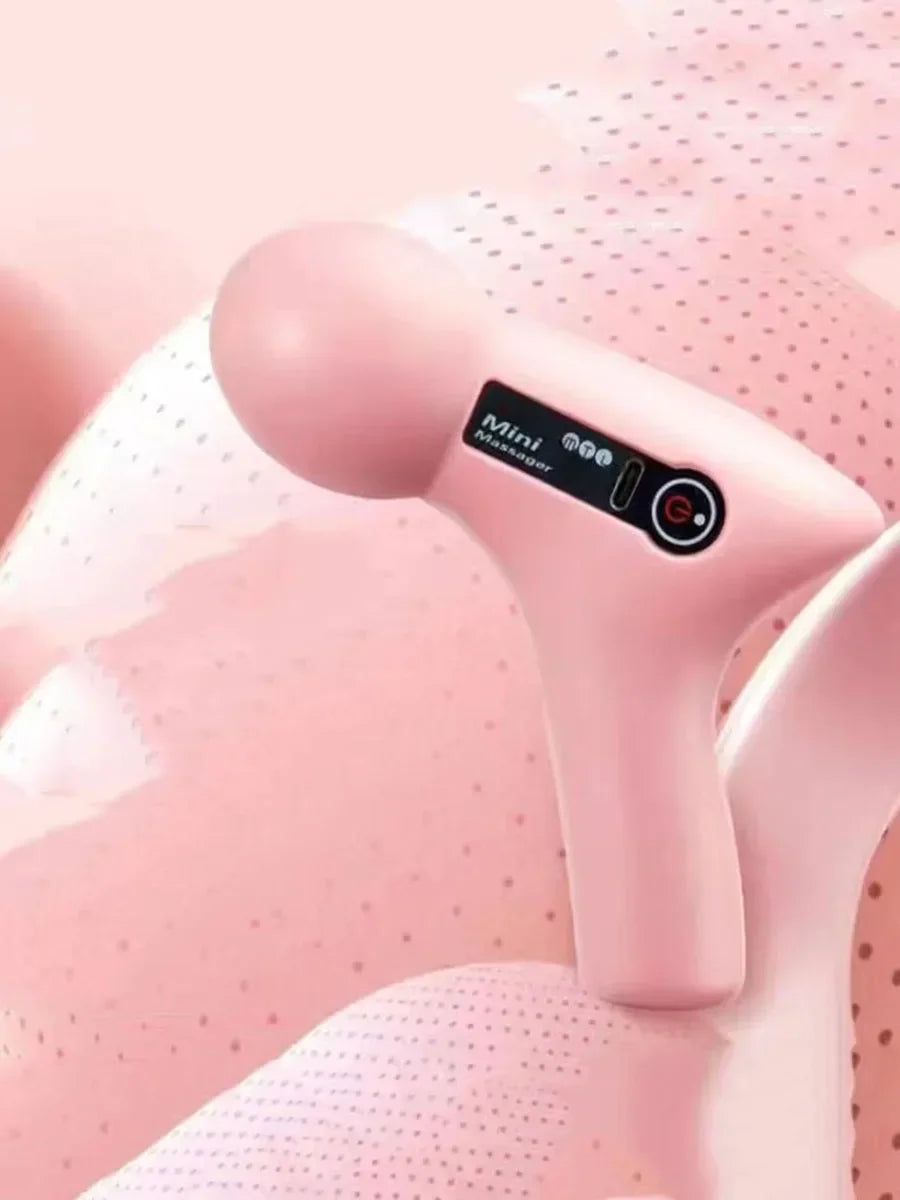 Mini Electric Muscle Massage Gun with 6 Heads & LCD Screen