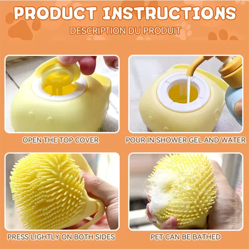 Soft Silicone Pet Bath & Massage Brush