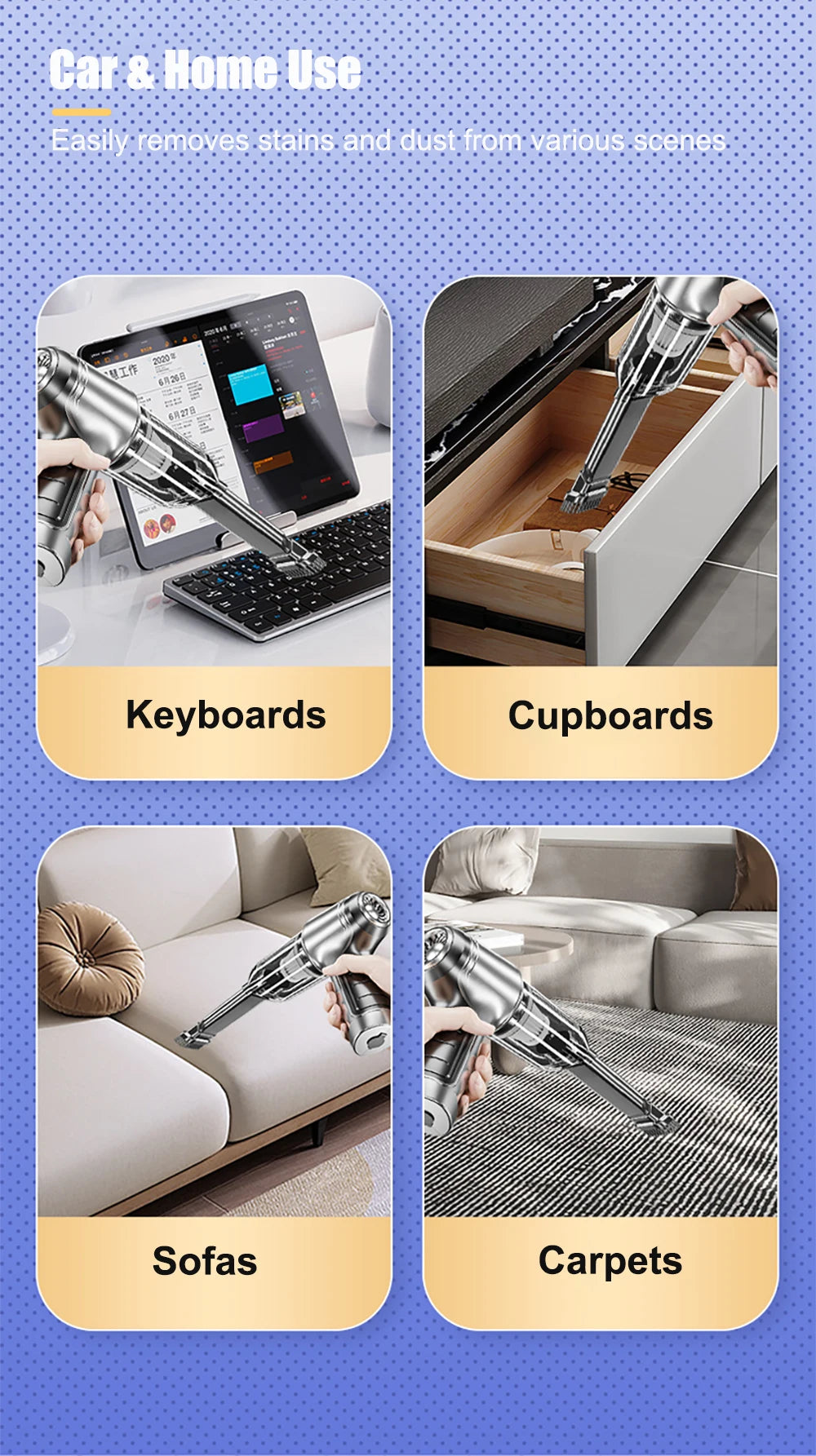 Powerful Wireless Car Vacuum Cleaner