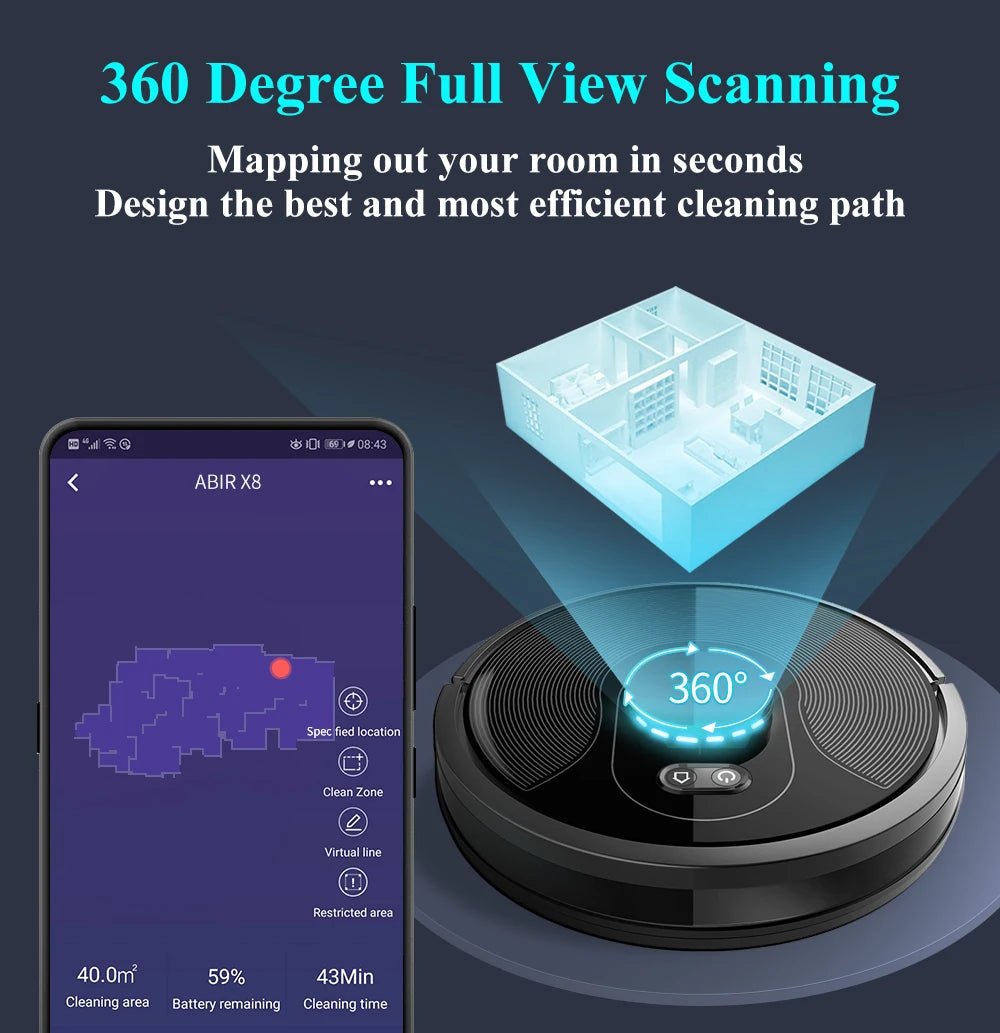ABIR X8 Robot Vacuum Cleaner