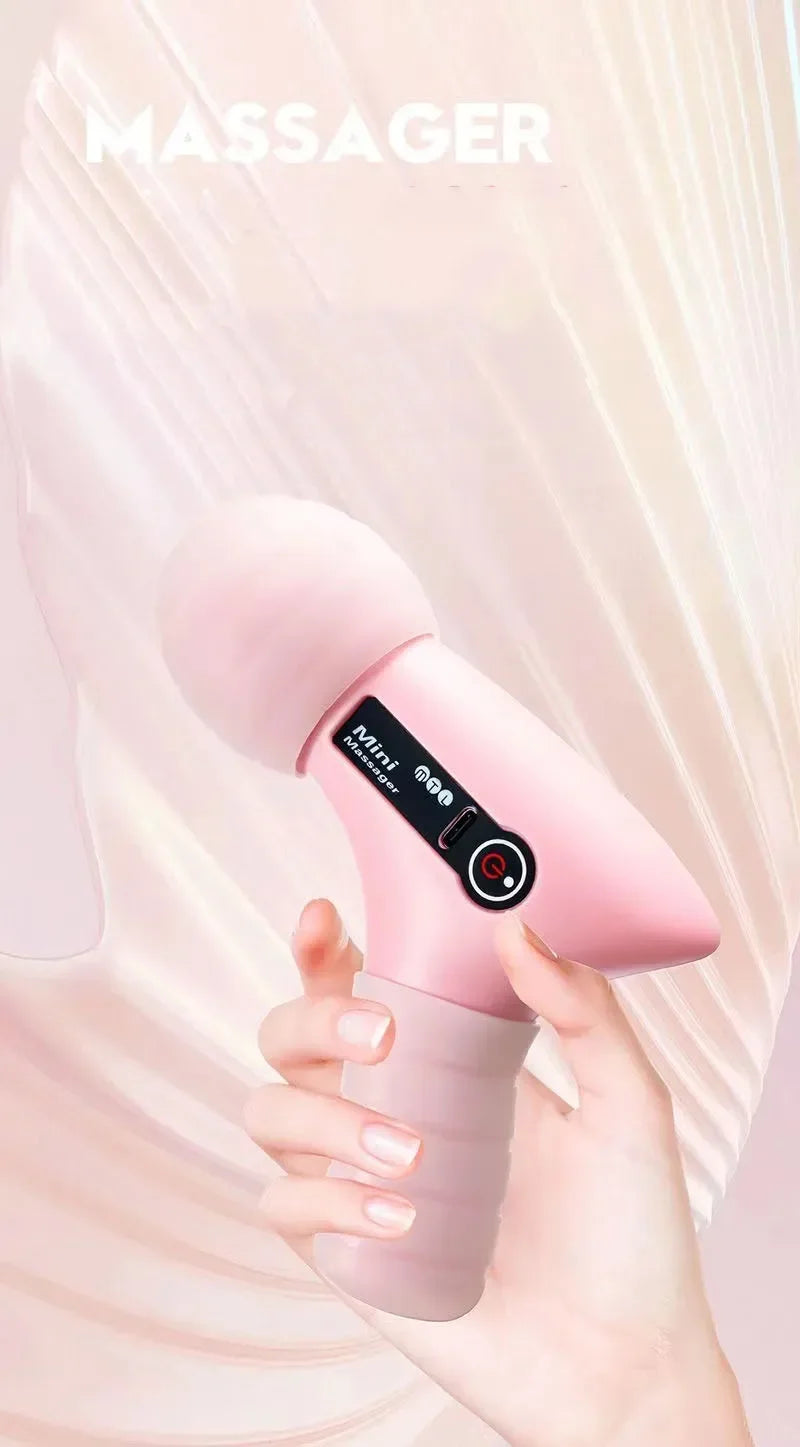 Mini Electric Muscle Massage Gun with 6 Heads & LCD Screen