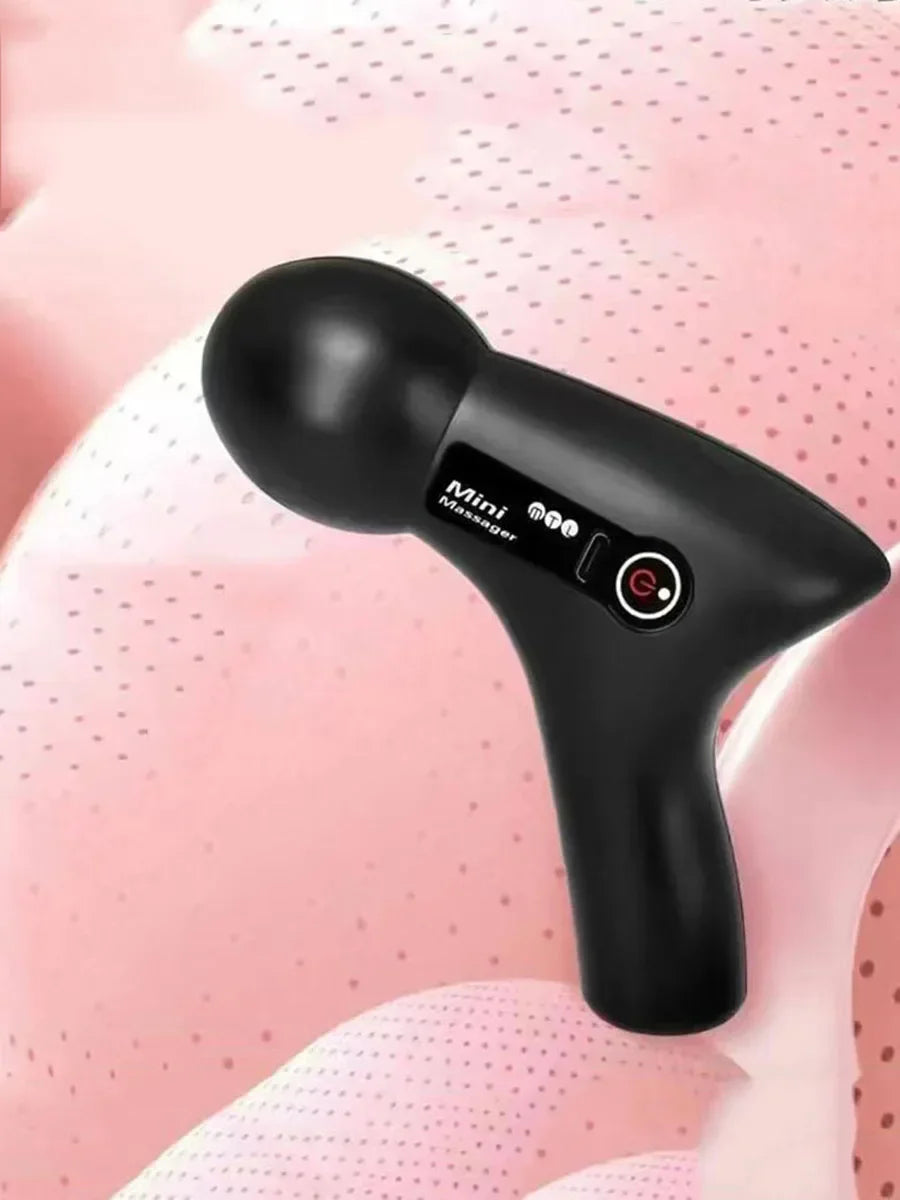 Mini Electric Muscle Massage Gun with 6 Heads & LCD Screen