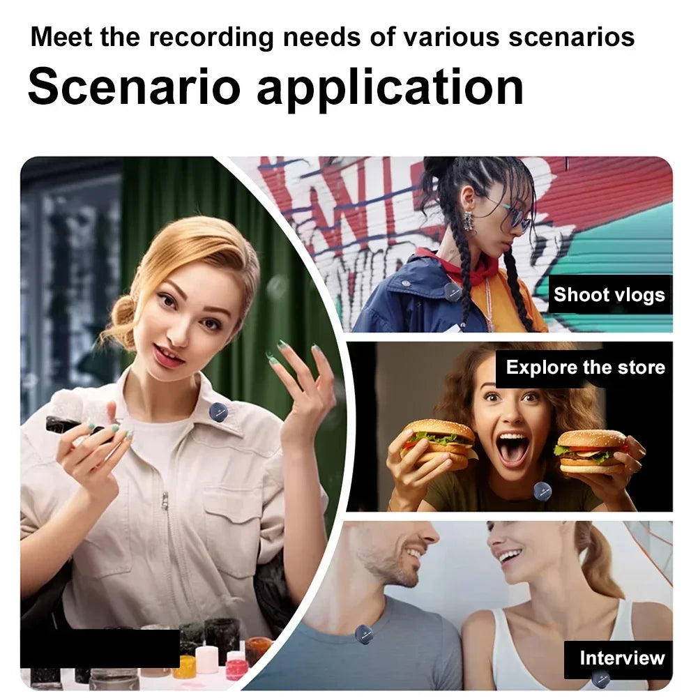 Wireless Magnetic Button Collar Microphone