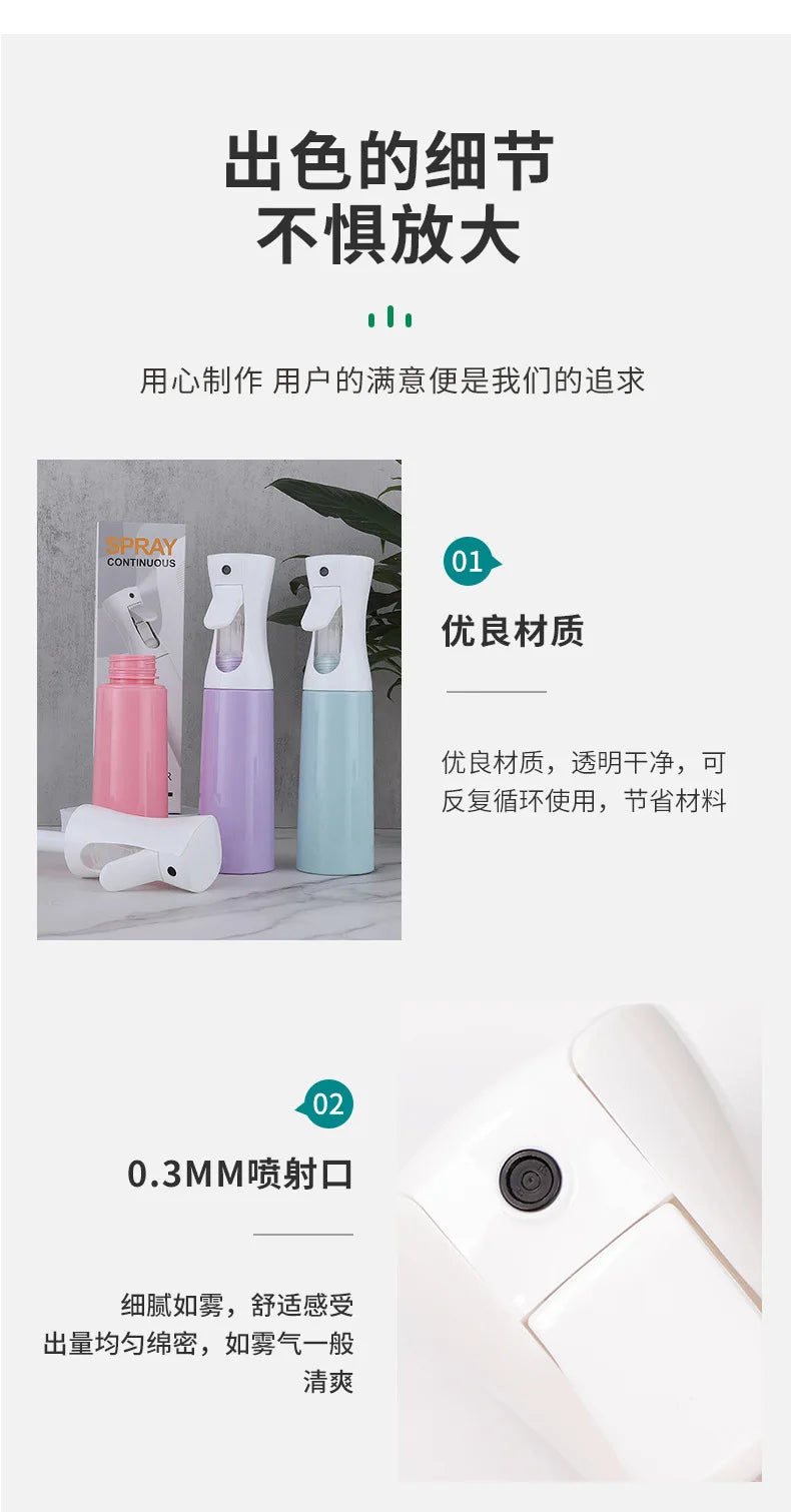Continuous Fine Mist Spray Bottle