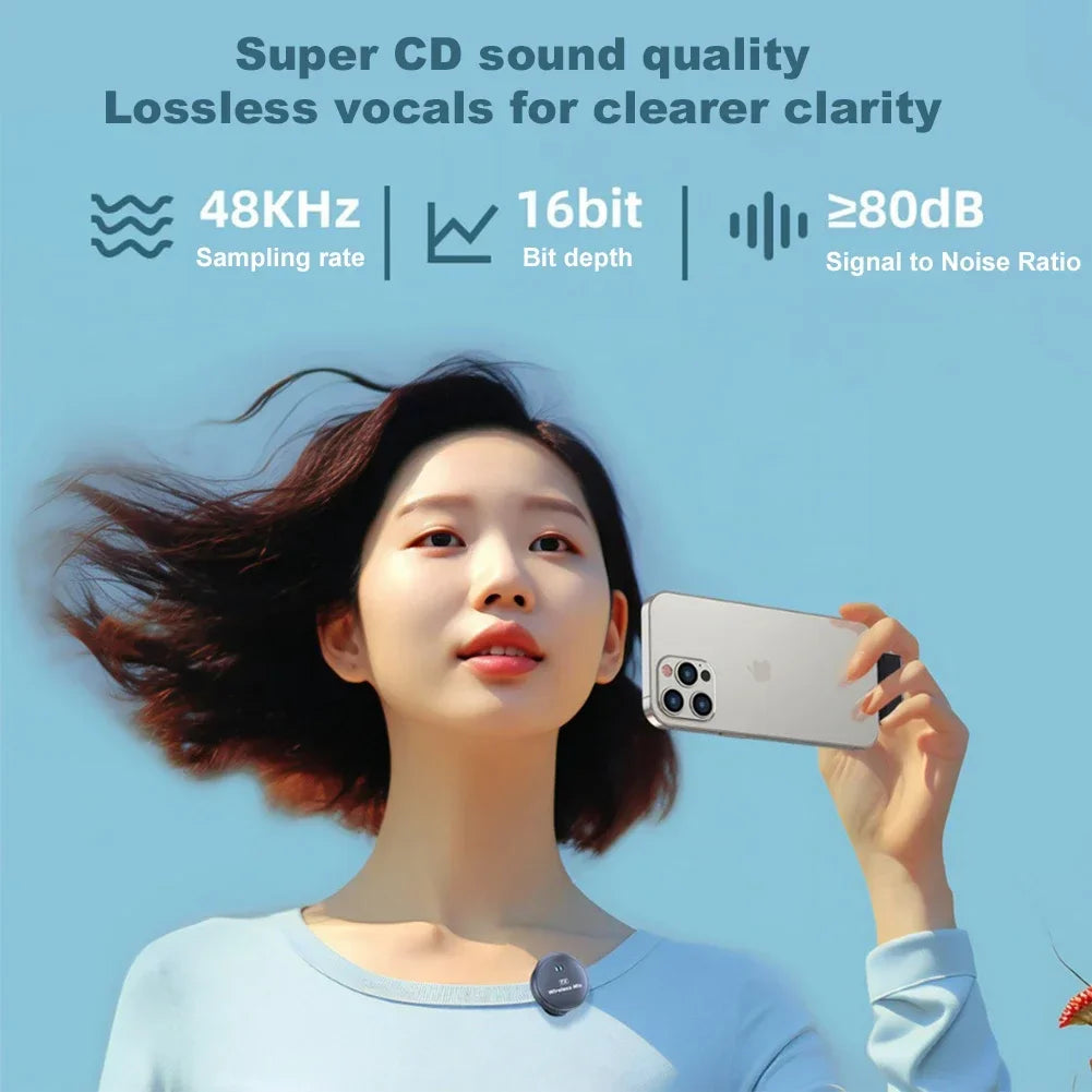 Wireless Magnetic Button Collar Microphone