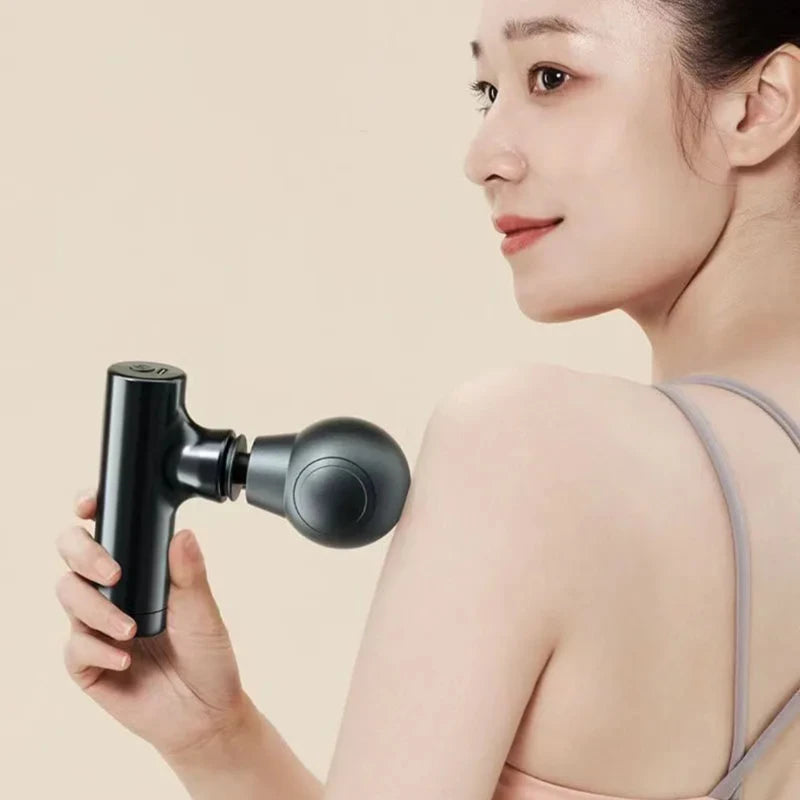 Mini Electric Muscle Massage Gun with 6 Heads & LCD Screen