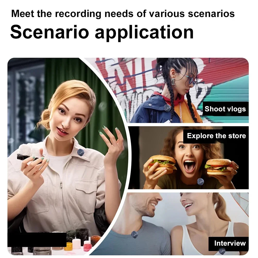 Wireless Magnetic Button Collar Microphone